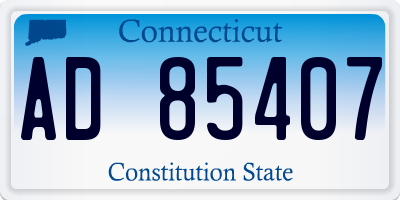 CT license plate AD85407