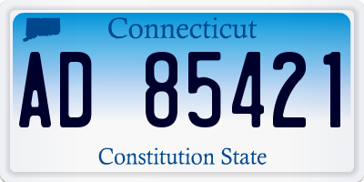 CT license plate AD85421