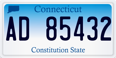 CT license plate AD85432