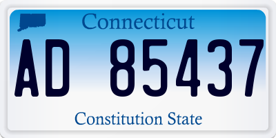 CT license plate AD85437