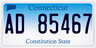 CT license plate AD85467