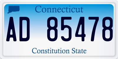 CT license plate AD85478