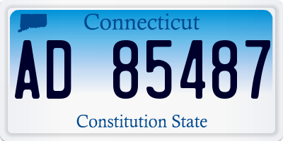 CT license plate AD85487