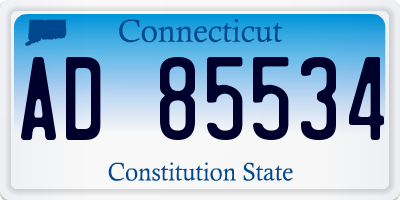 CT license plate AD85534