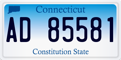 CT license plate AD85581