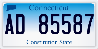 CT license plate AD85587