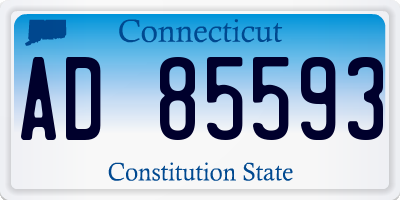 CT license plate AD85593