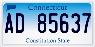 CT license plate AD85637