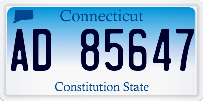 CT license plate AD85647