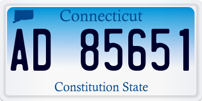 CT license plate AD85651