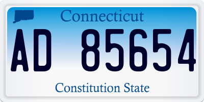 CT license plate AD85654