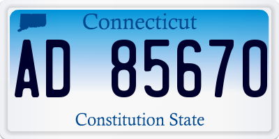CT license plate AD85670