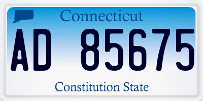 CT license plate AD85675