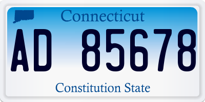 CT license plate AD85678
