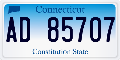 CT license plate AD85707