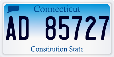 CT license plate AD85727