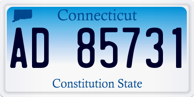 CT license plate AD85731