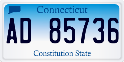 CT license plate AD85736