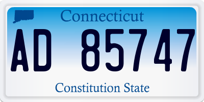 CT license plate AD85747