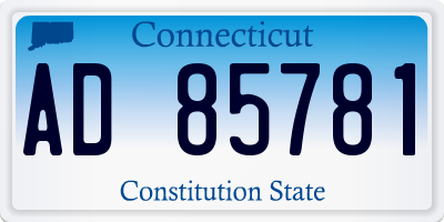 CT license plate AD85781
