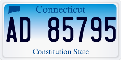 CT license plate AD85795