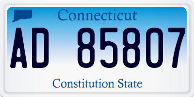 CT license plate AD85807