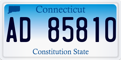 CT license plate AD85810