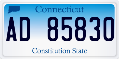 CT license plate AD85830