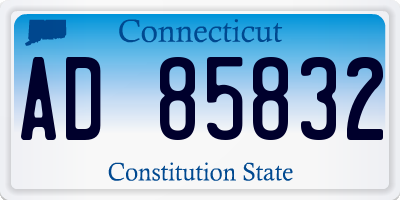 CT license plate AD85832