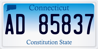 CT license plate AD85837