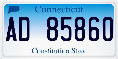 CT license plate AD85860
