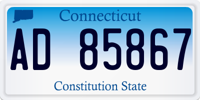 CT license plate AD85867