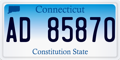 CT license plate AD85870