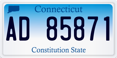 CT license plate AD85871