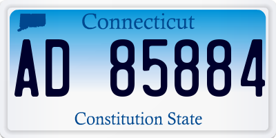 CT license plate AD85884