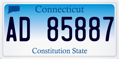CT license plate AD85887