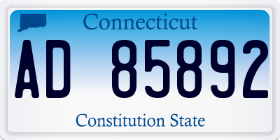 CT license plate AD85892