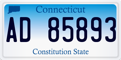 CT license plate AD85893