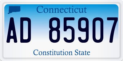 CT license plate AD85907