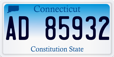 CT license plate AD85932