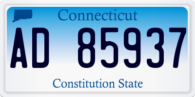 CT license plate AD85937