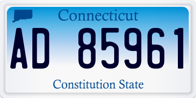 CT license plate AD85961