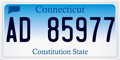 CT license plate AD85977