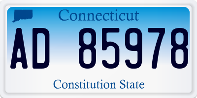 CT license plate AD85978