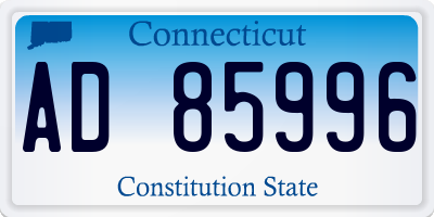 CT license plate AD85996