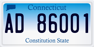 CT license plate AD86001