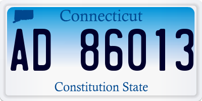 CT license plate AD86013