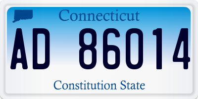 CT license plate AD86014