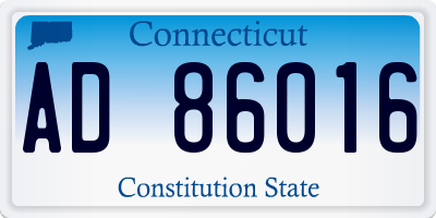 CT license plate AD86016