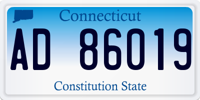 CT license plate AD86019